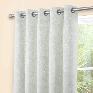 Alternative view of Richard Thermal Contemporary Cut Velvet Eyelet Header Lined Curtains - Pearl